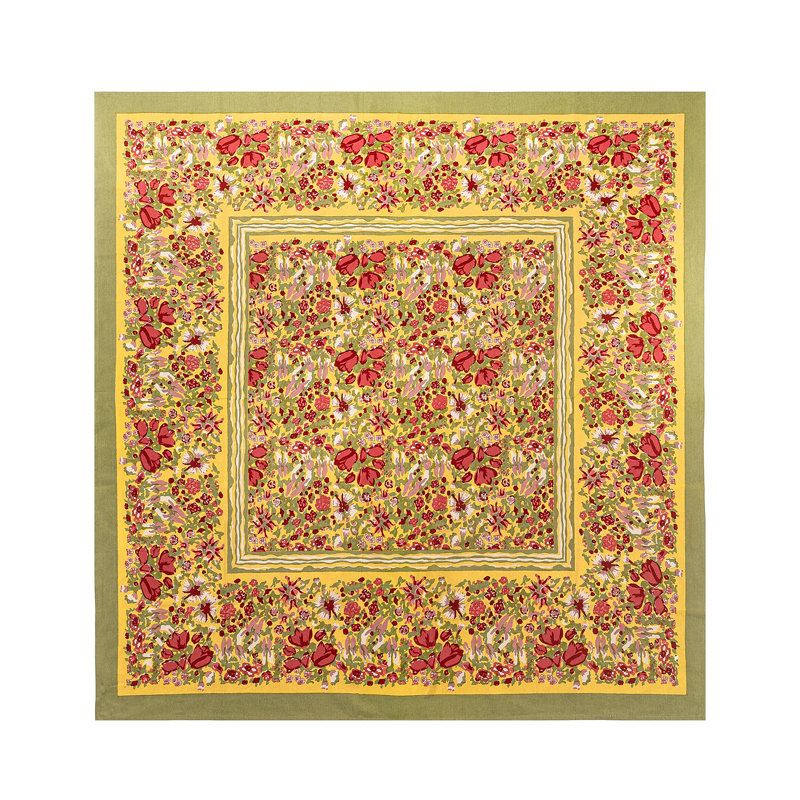 Leana Tablecloth, 90" Square, Floral 1
