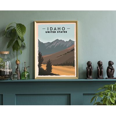 Trinx Texas Retro Style State Travel Poster, Vintage Unframed Print ...