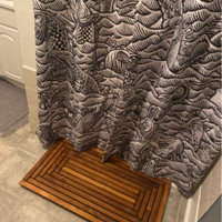 Union Rustic Cathrine Teak & Wood Shower Mat with Non-Slip Backing