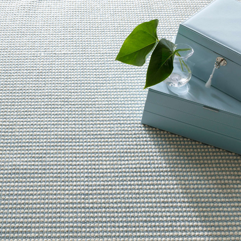 Pixel Woven Sisal/Wool Rug, Rectangle 9'6" x 13'6", Sky/Ivory