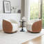 Fauteuil demi-tonneau pivotant en velours Aastha-131378998