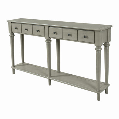 Retro Console Table with 4 Drawers and Open Shelf, perfect for Entryways, Living Rooms by Alcott Hill