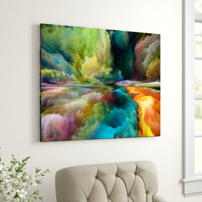 Antonio Colourful Motion Gradients of Surreal Mountains and Clouds - Painting on Canvas