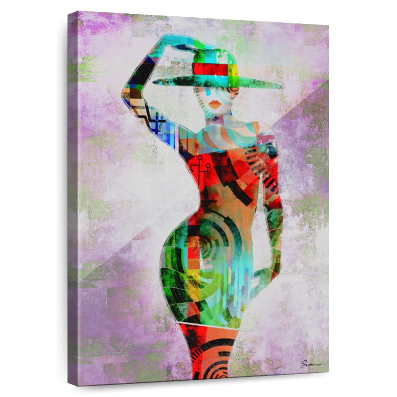 Femme de la Navette dans l'abstrait, H 45 po x l 30 po