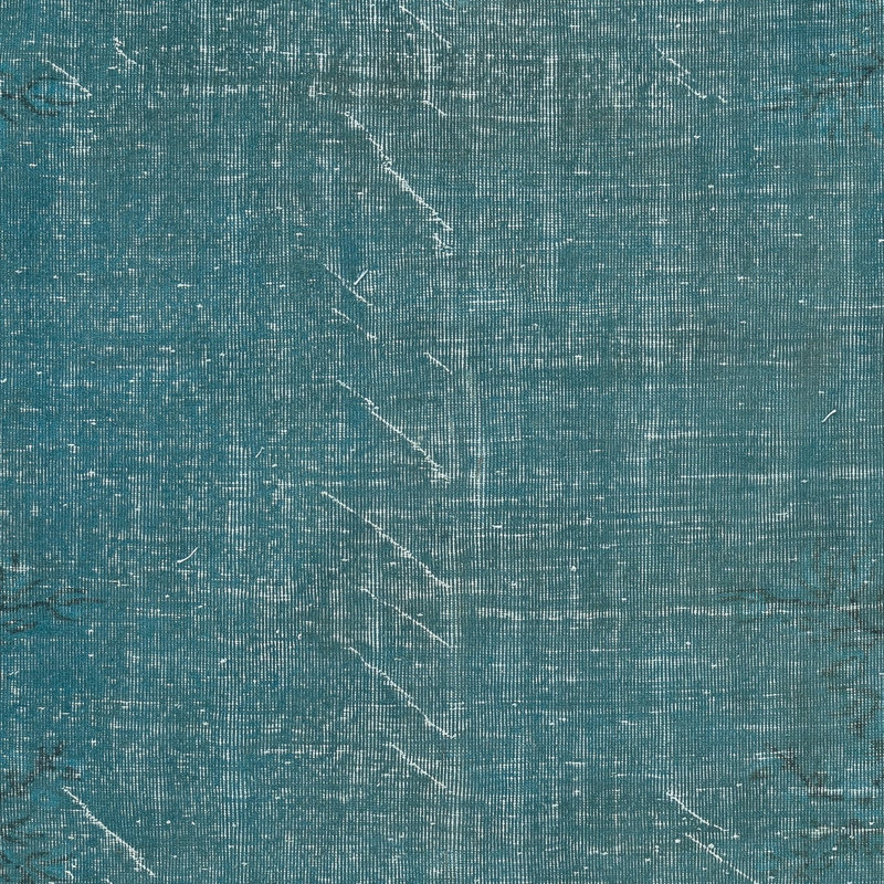 Tapis bleu sarcelle de 6,7 x 10 pi pour l'intérieur moderne, fabriqué à la main en Turquie