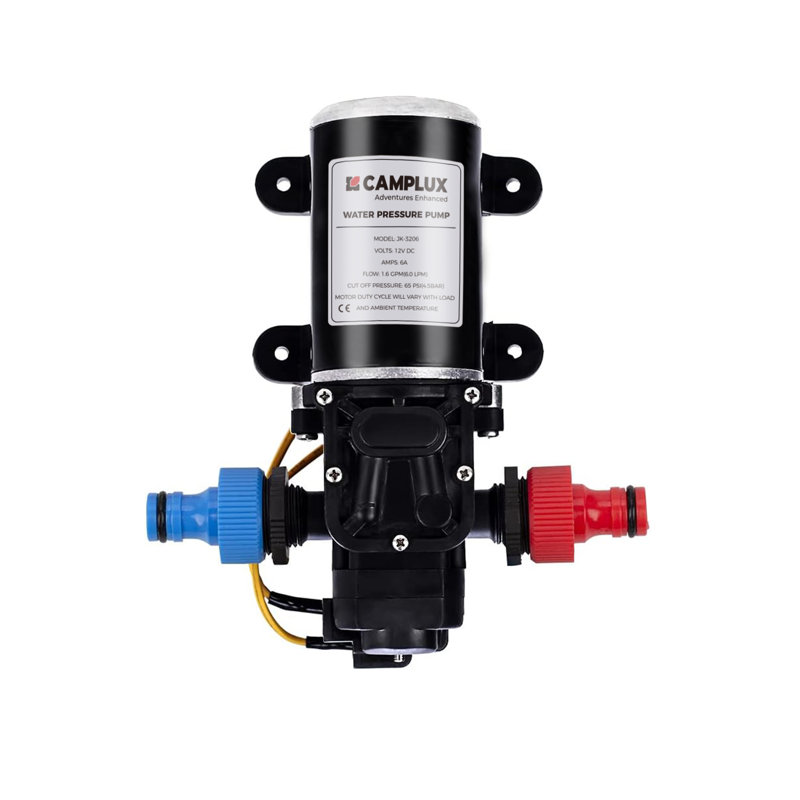 Camplux 12V Black Diaphragm Water Pump 65PSI 1.6GPM