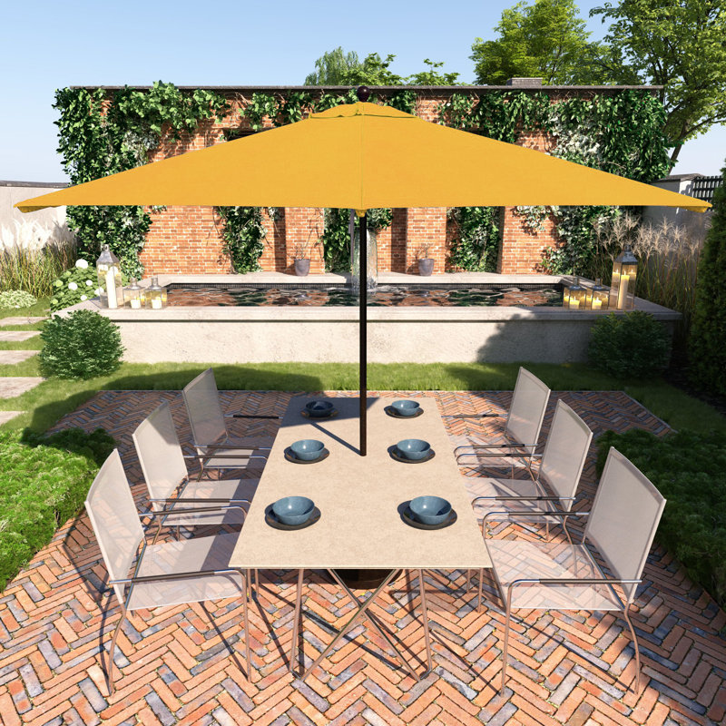 Parasol de patio commercial en bronze 11 pi, Jaune