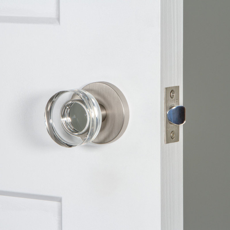 Rosace simple Viaggio avec bouton en cristal Circolo, Nickel satiné, Cercle
