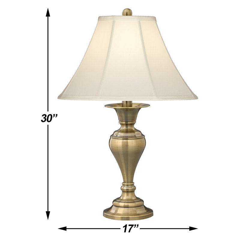 Dover 29" Satin Antique Brass Table Lamp, Eggshell