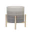 Pot à fleurs en céramique et bois de pin avec support, pot décoratif moderne pour plantes d'intérieur et d'extérieur, présentoir surélevé élégant pour la maison et le bureau-90875758
