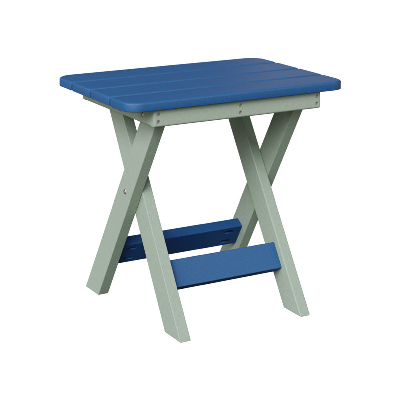 Berlin Gardens Folding End Table, Seafoam, Pacific Blue