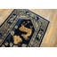 Tapis bleu antique en laine Baotou