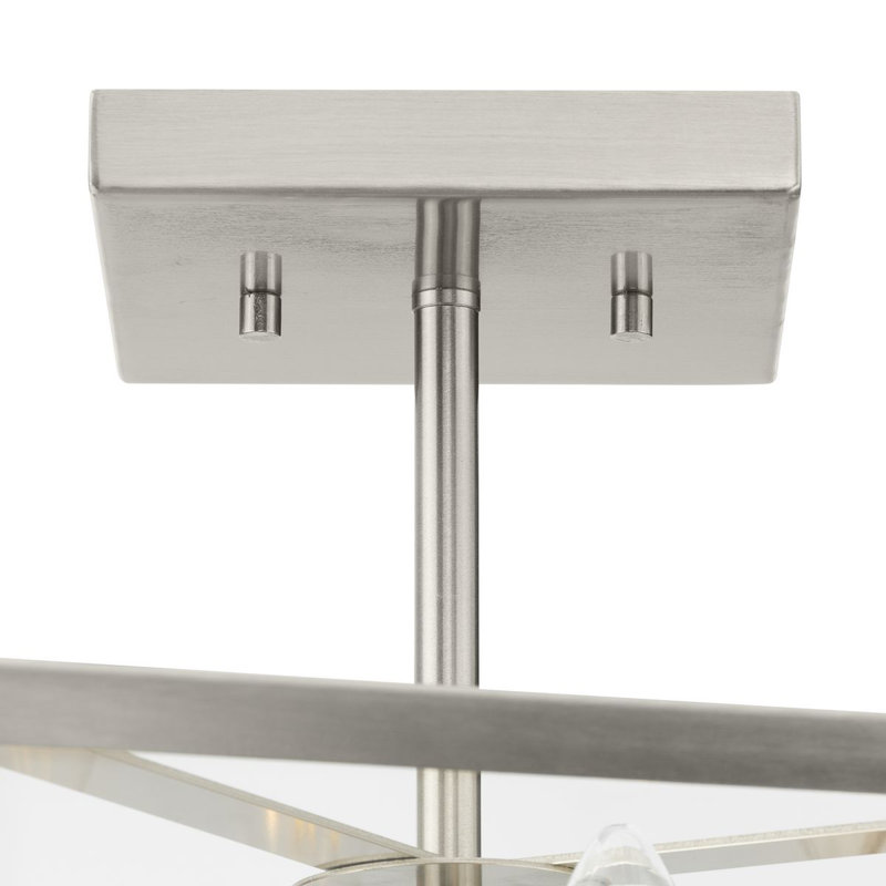 Galil Glass Semi Flush Mount, Brushed Nickel