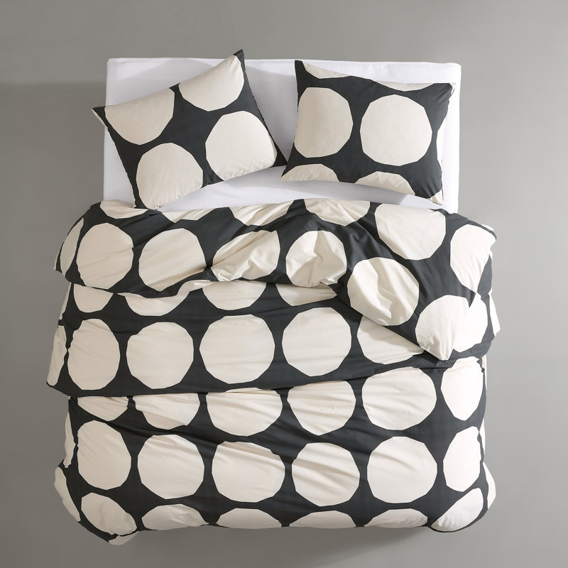 Marimekko Kivet Organic Cotton Grey Duvet Cover Set, King, Queen Duvet Cover + 2 Standard Shams