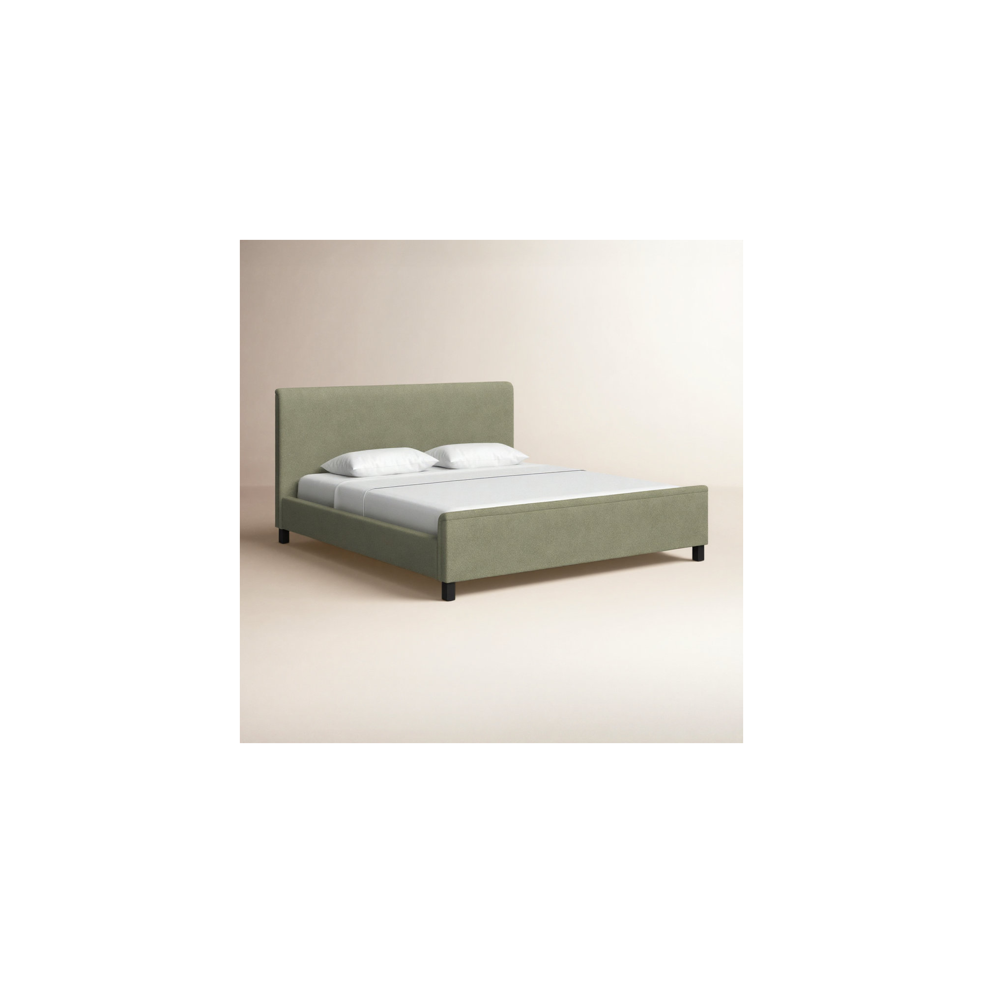 Finney Upholstered Bed, King, Sage Green