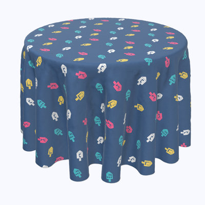 Bodenheim Geometric Round Hanukkah Tablecloth