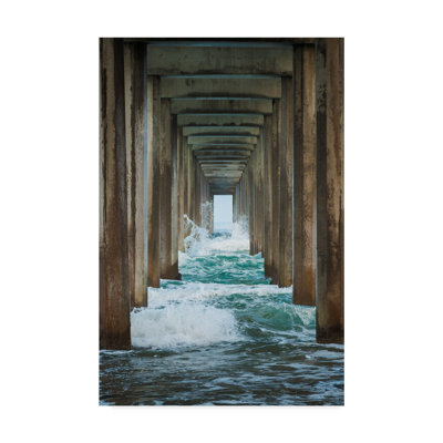 Wrapped Canvas Wall Art - Chris Moyer 'Scripps Splash' Wall Art for Living Room, Bedroom, or Office Décor - 12x19