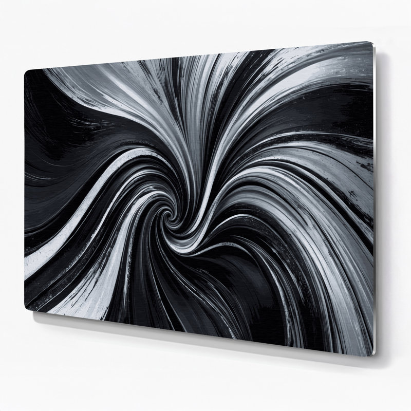 «Lyrical Abstraction 48», art mural en métal noir, H 11 po x l 14 po