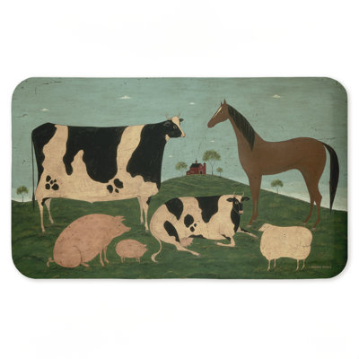 Friend Indeed Farm Animals Printed Anti-Fatigue Floor Mat, design by Warren Kimble, 30"x18"