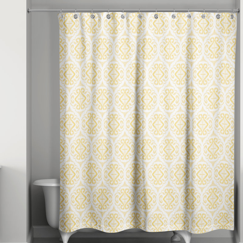 Rideau de douche Langridge, Jaune, motif géométrique 2