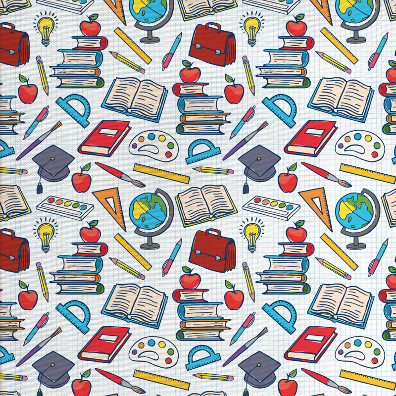 Tissu scolaire, H 36 po x l 58 po x P 1 po