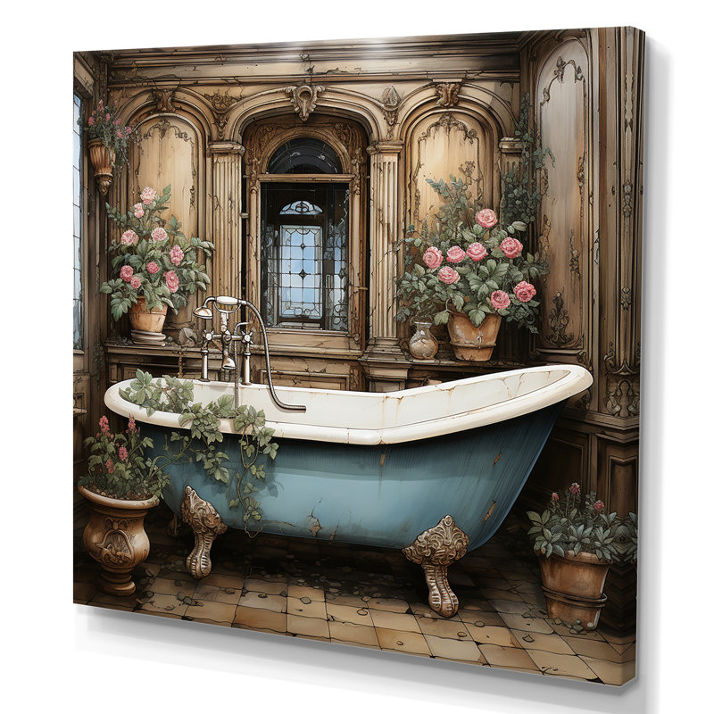Élégante harmonie florale pour la salle de bain - art mural Bath and Laundry, H 16 po x l 16 po x P 1 po