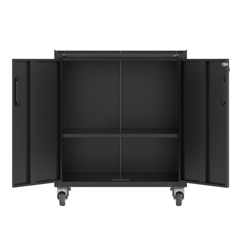 Heavy-Duty Metal Garage Storage Cabinet With Wheels - Sturdy And Durable Tool Storage Cabinet  Garage, Office, And Home Organizer Solutions