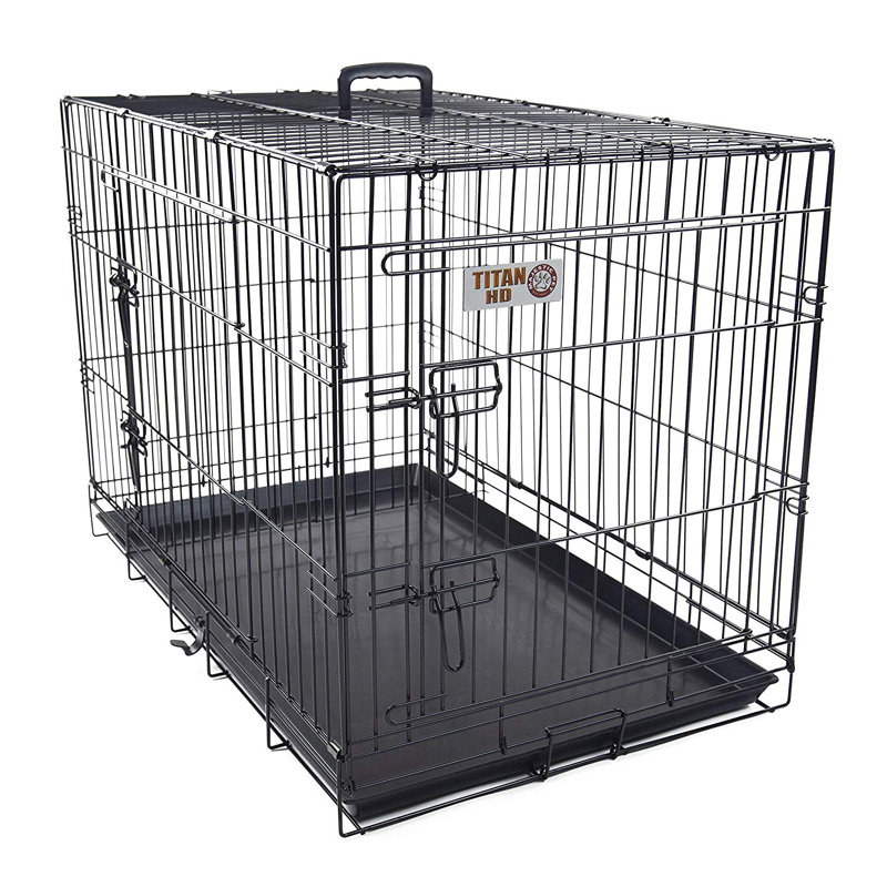 Caisse pliante pour animaux à double porte, Moyen (H 22 po x l 19 po x P 30 po)