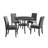 Biony Espresso Wood Dining Set With Gray Fabric Nailhead Chairs-132211871