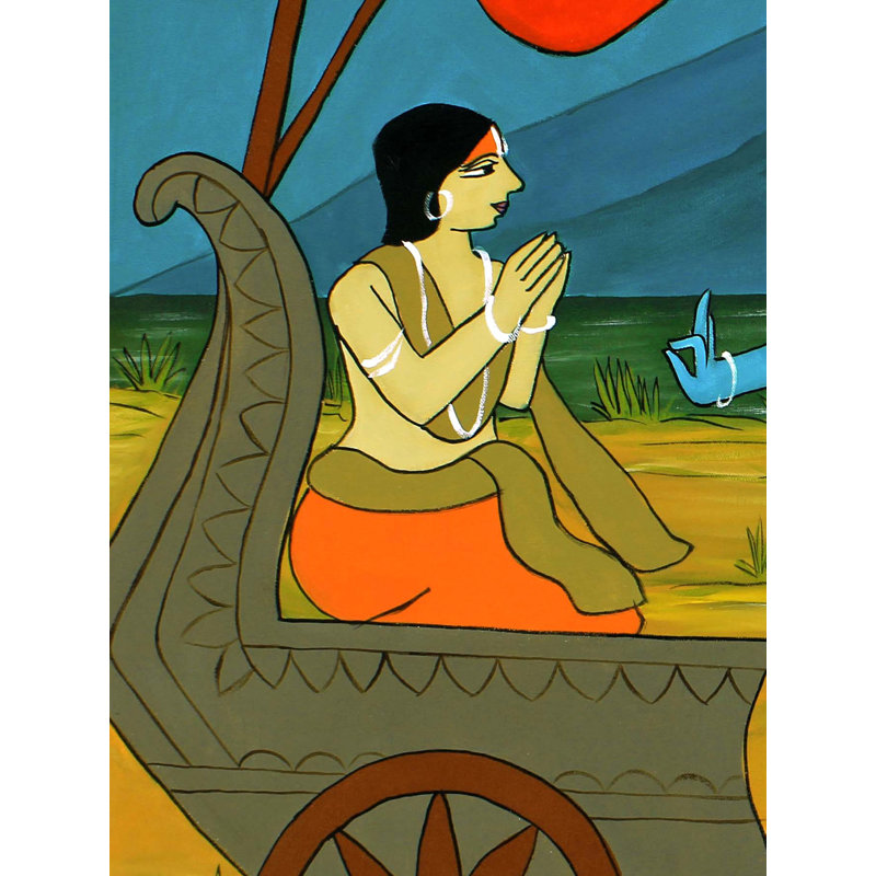 «Updesh Of Krishna» avec Shloka | Acrylique sur toile