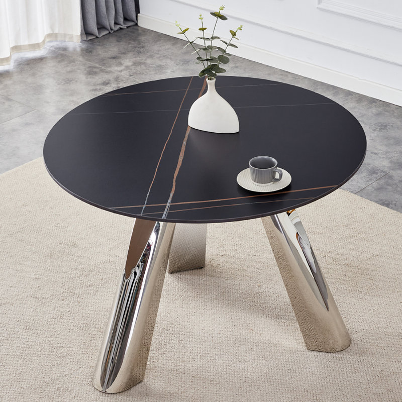 Élégante table de salle à manger 42 po Burn Stone
