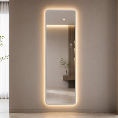 Miroir pleine longueur 63 po x 24 po DEL avec lumières - Miroir mural complet pour chambre et salle de bain