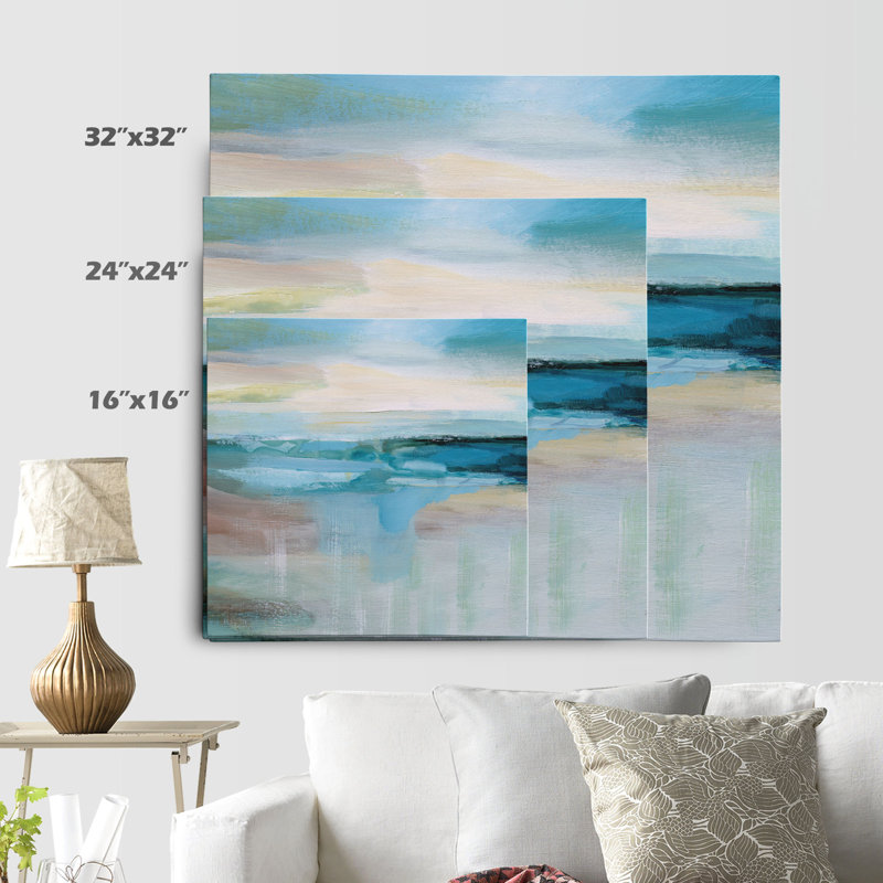 « côtier rêve » par carol robinson, reproduction d’art sur toile tendue, H 32 po x l 32 po x P 1,5 po