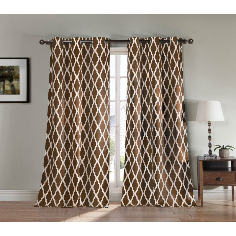 Domenico Blackout Curtain Pair, Chocolate, 38'' W x 112'' L