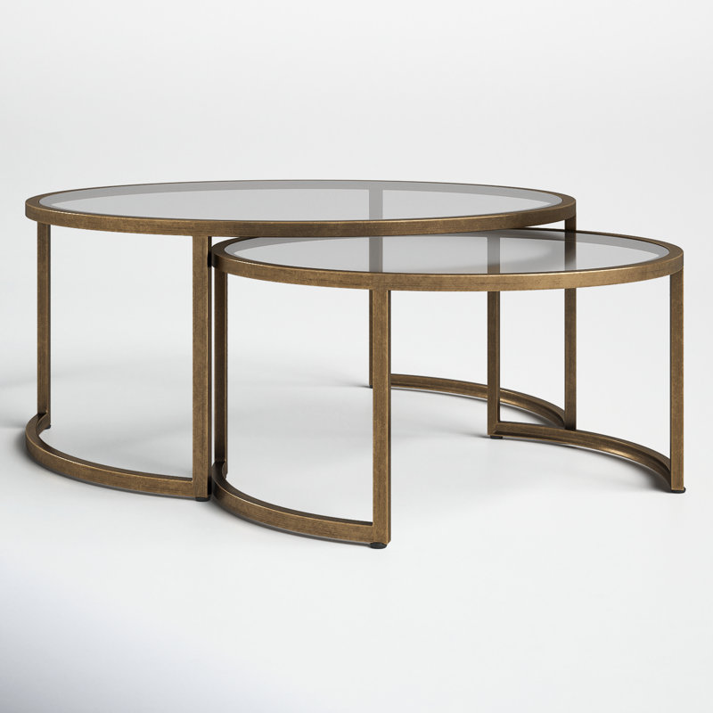 Lavi Glass Top Nesting Coffee Table