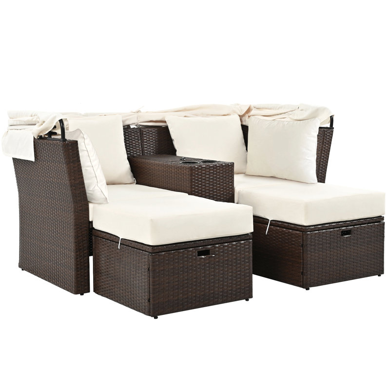 Lit de jour pour terrasse 2 places, Beige