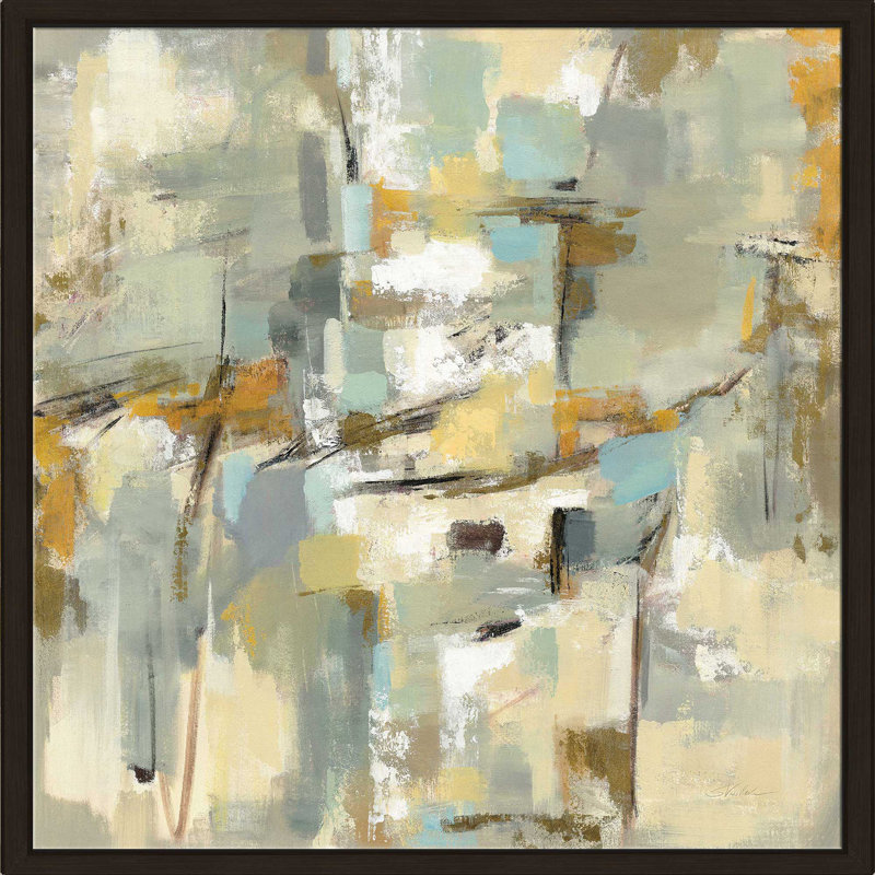Vieux port - Peinture, Cadre flottant espresso, H 39,5 po x l 39,5 po x P 2 po