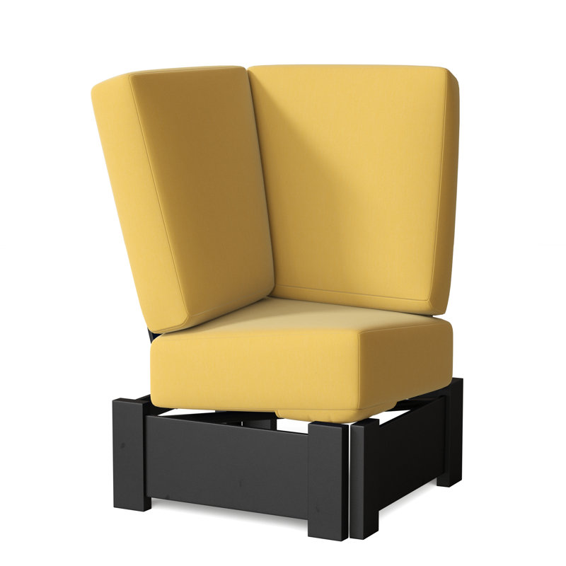 Chaise de patio avec coussins Cherin, Jaune 43A, Neige texturée
