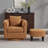 Chenille Swivel Accent Chair with Ottoman-1778469397