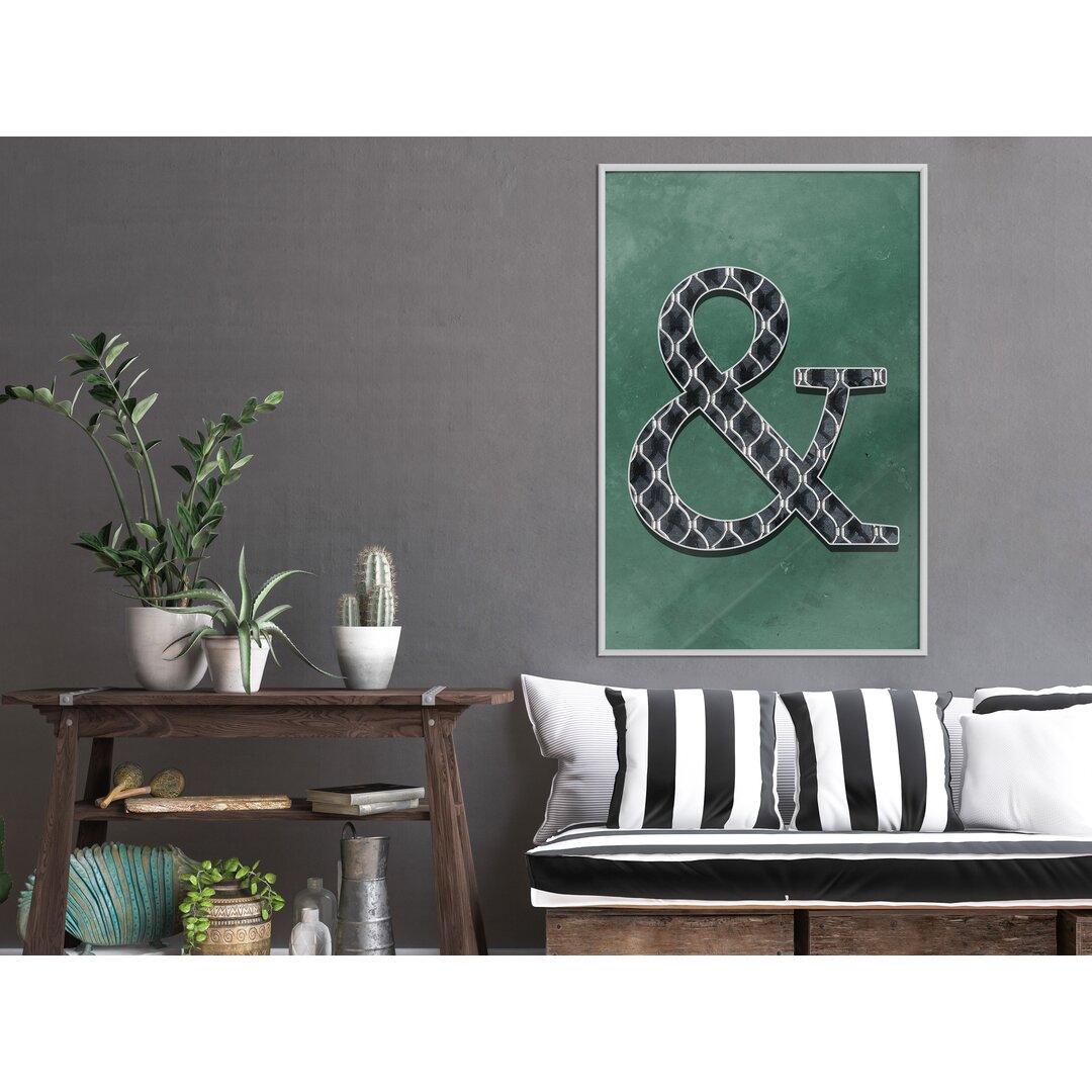 Gerahmtes Poster Ampersand auf grünem Hintergrund