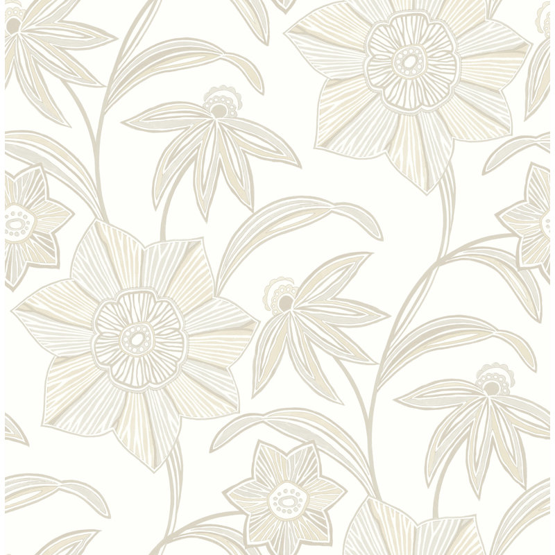 Star Flower Trail Wallpaper, Beige