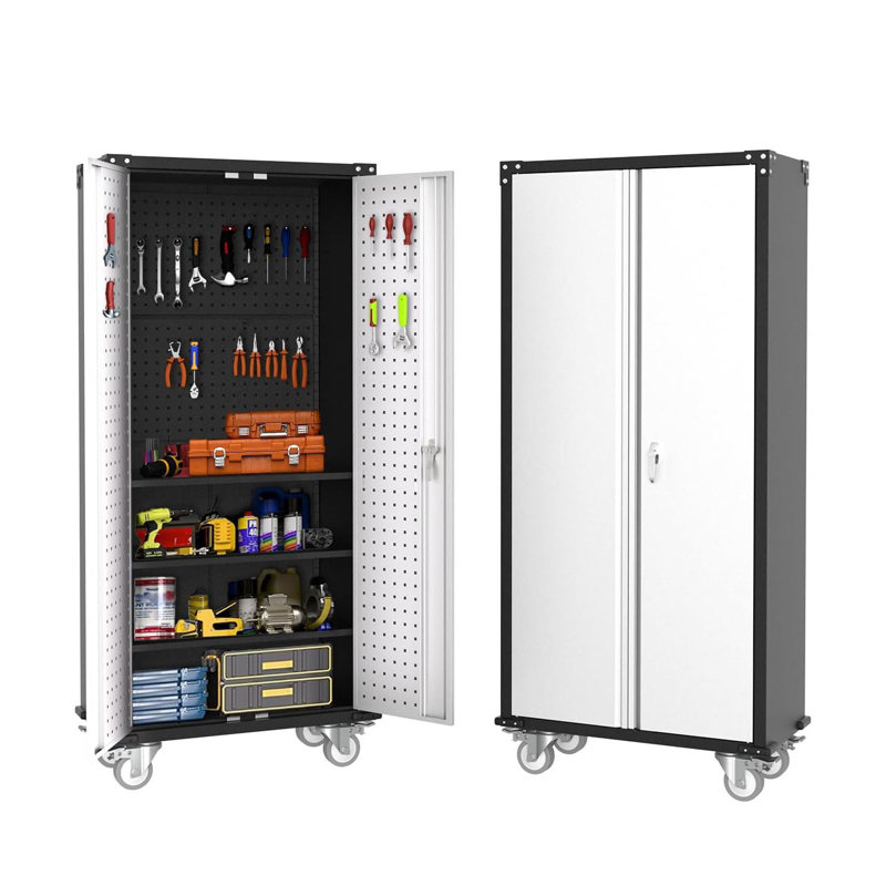 Armoire de rangement en métal avec roulettes H 72 po