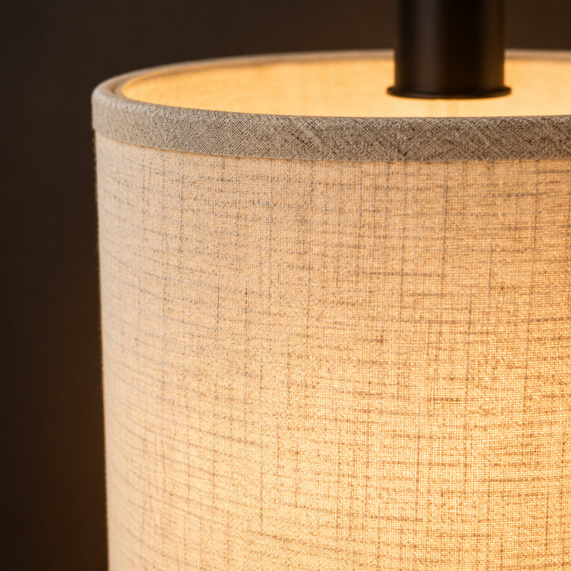 Ensemble de 2 lampes de table en béton cannelé 22,4 po, blanc, paquet de 2