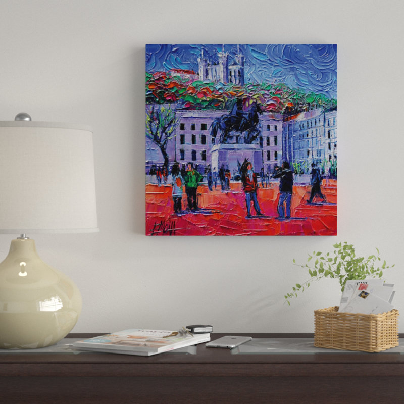 «One Mardi in Lyon», reproduction sur toile, H 12 po x l 12 po x P 1,5 po, Toile tendue, Pas de tapis