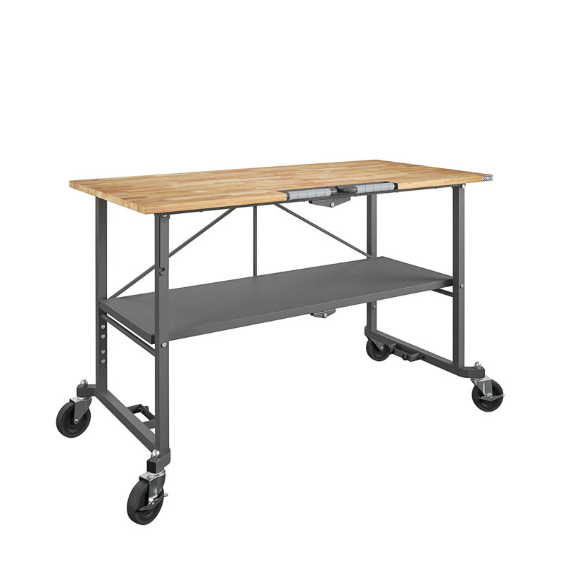 COSCO SmartFold Butcher Block Portable Workbench / Folding Utility ...