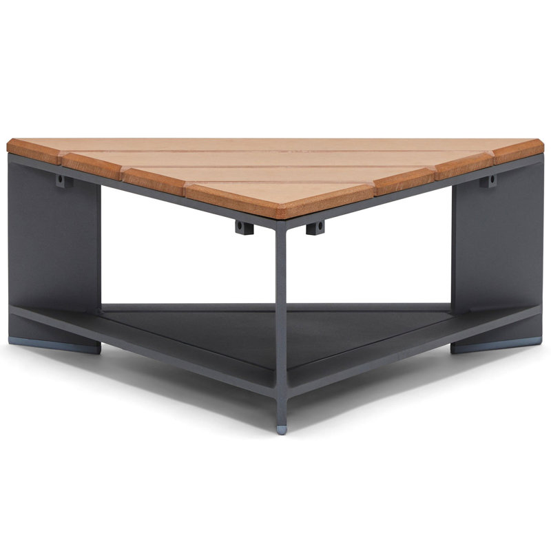 Table basse triangulaire avec plateau Nexteak, Graphite