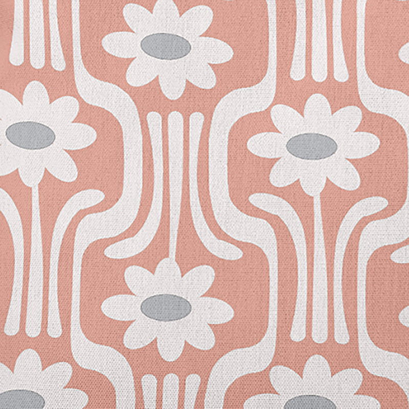 Coussin décoratif floral intérieur / extérieur Flower Power, H 18 po x l 18 po, Floral corail doux