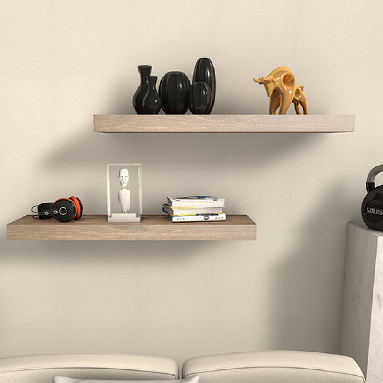 Abbott 2 Piece Alder Solid Wood Floating Shelf