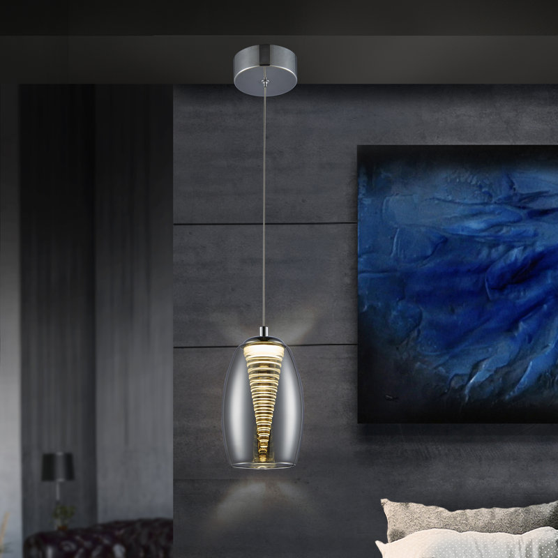 Boerner 1 - Light Chrome/Grey LED Single Pendant