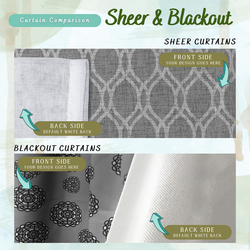 Abstract pattern Window Curtains, Abstract Blockout & Sheer Curtains - 1 Panel, 50" W x 96" L